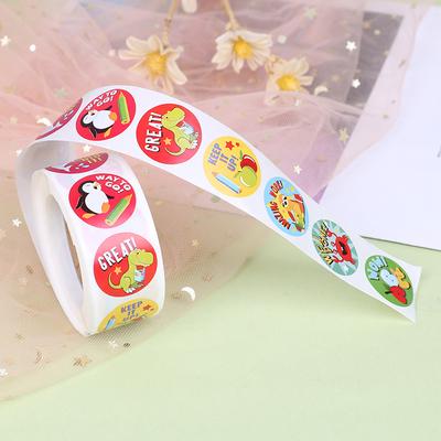500Pcs Reward Stickers Encouragement Sticker Roll Kids Stickers Cute Animals