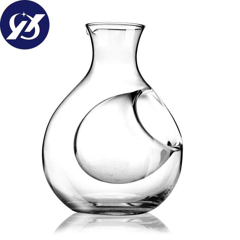 250ml Glass Wine Bottle Hole Sake Ice Jug Hamster Nest Cooling Brandy W Skey Beer Decanter Transparent Wine Carafe Superior Bar Tools
