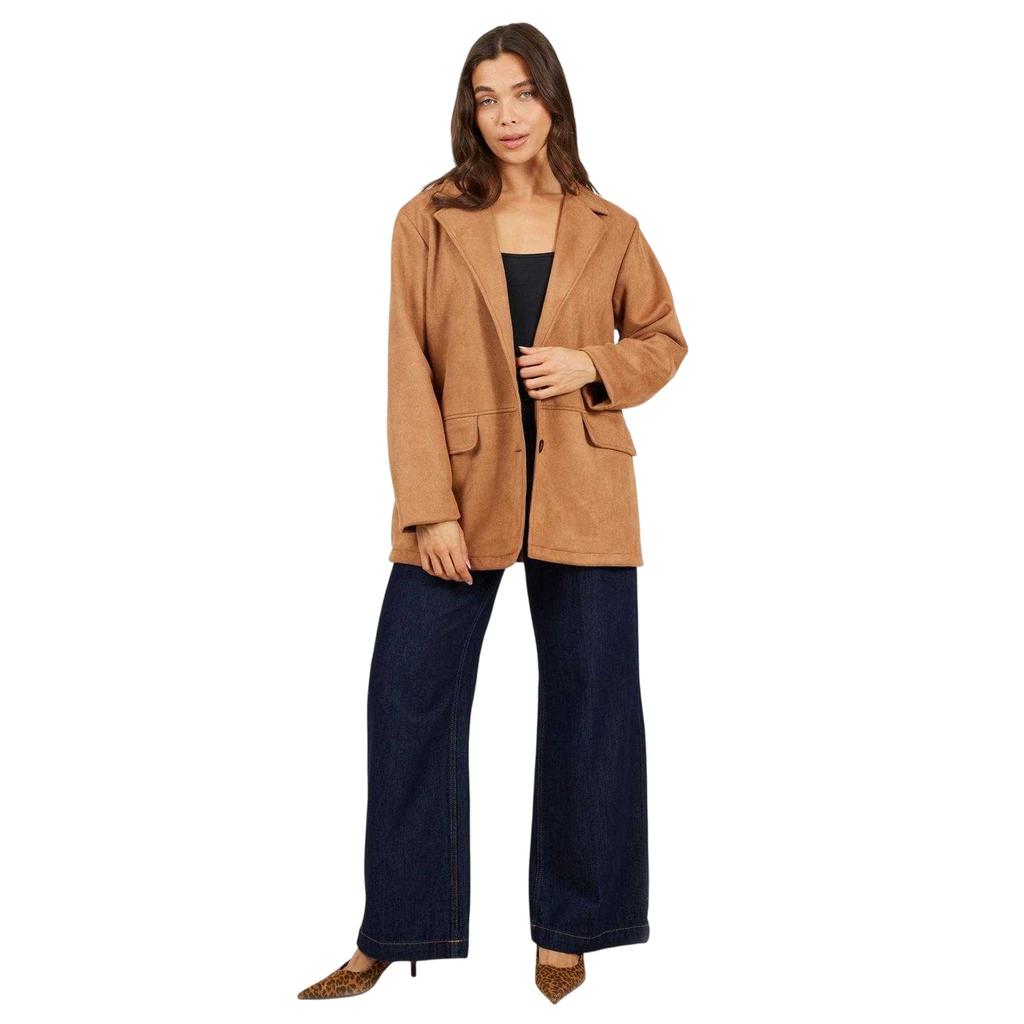 BRAVE SOUL Womens/Ladies Faux Suede Blazer