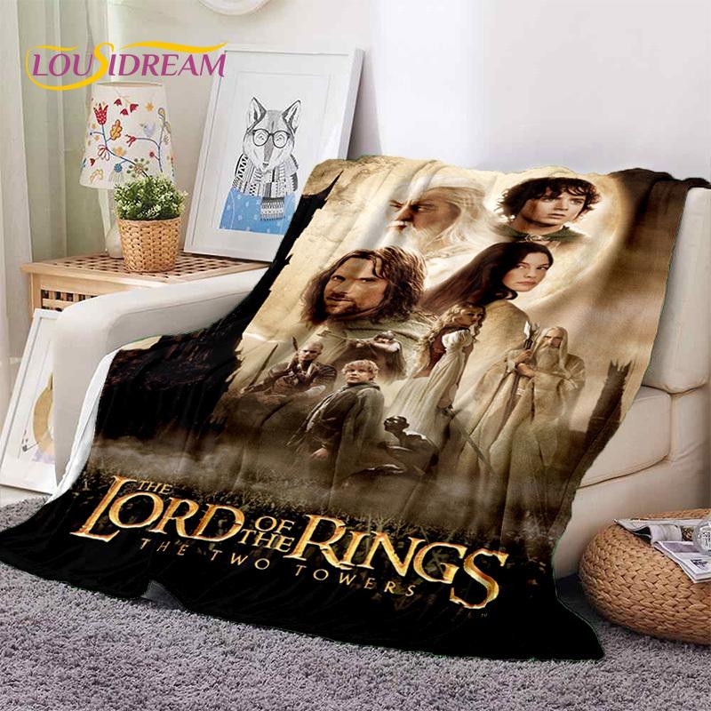 L-Lord of The Rings H-Hobbit Film Zachte Dekens, Houd Warm Plaid Deken Comfortabele Deken voor Picknick Bedden Bank Huis Slaapkamer