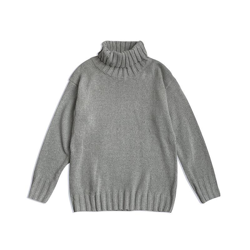 Men's Solid Color Turtleneck Sweater - Hong Kong Style, Korean-Inspired, Loose Fit, Trendy for Couples and Students
