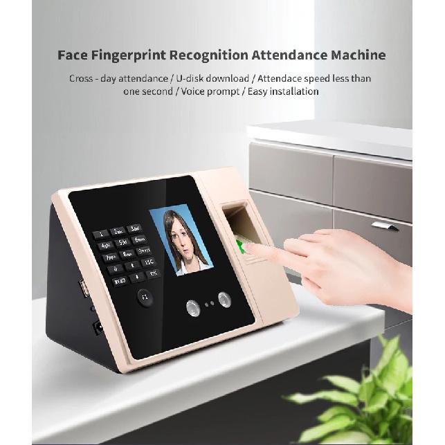 Facial Attendance Fingerprint Recognition Password Unlock Voice Prompt No Software UDisk FAT32 Format Direct Export EXCEL Report