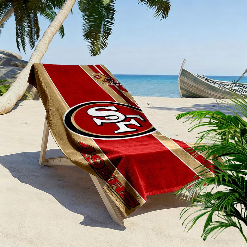 San Francisco 49ers Print Strandlaken, Groot Zacht Sneldrogend Handdoek voor Strand Camping Zwemmen