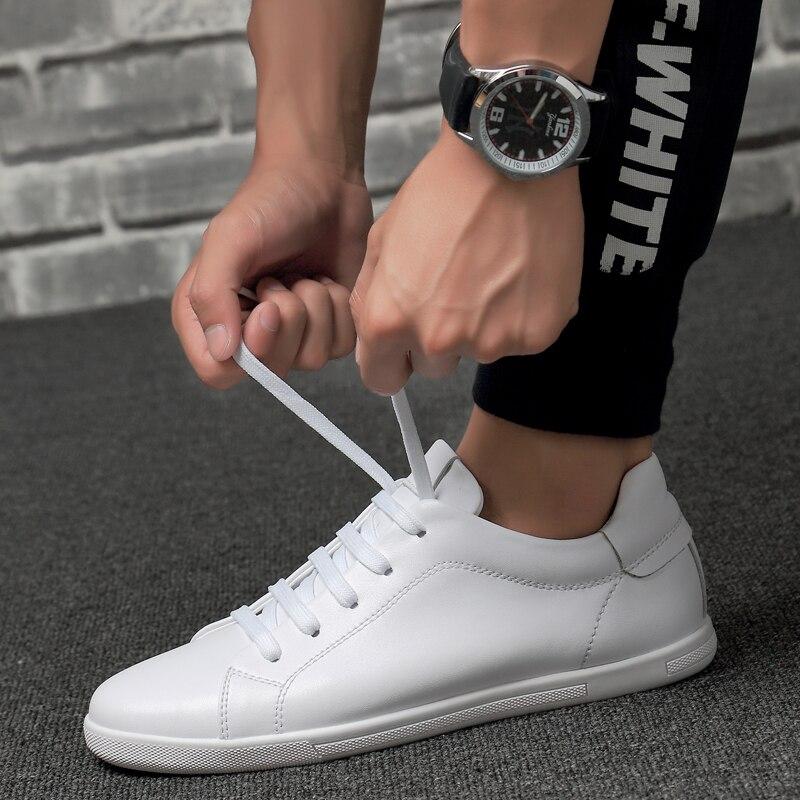 New Men Casual Shoes Men Sneakers Soft Leather Men Shoes Fashion Male White Shoes Skate Shoes Men Comfy Hip Hop Shoes