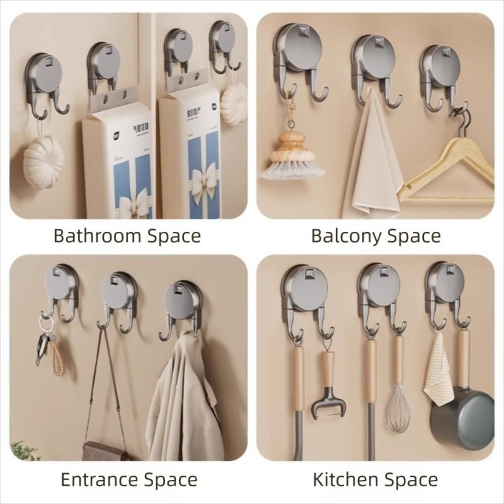 No Drill Suction Cup Double Hook Wall Organizer Door Back Clothes Hook Key Clothes Hook Home