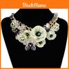 Retro Floral Acrylic Necklace With Cuban Chain For Women Summer Party Accessory