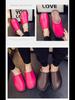 Non-Slip Waterproof Winter Leather Slippers for Couples - Warm Plush Indoor Footwear