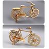 1 Set Wooden Bike Model Educational DIY Hand Assembly Mini Bicycle Toy Home Office Desktop Decoration Ornament Toddlers Boys Girls Gift