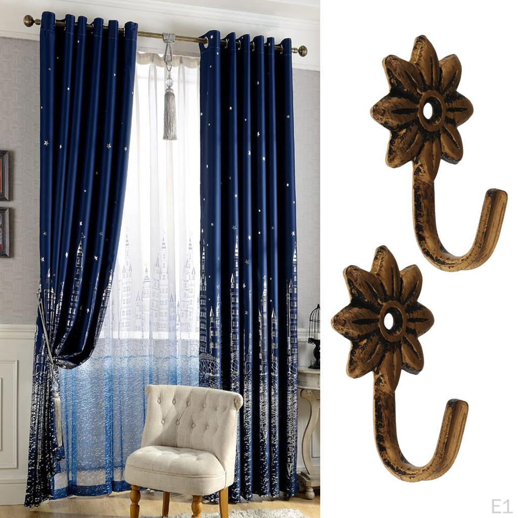 2 X Vintage Tieback Holdbacks Curtain Tie Back Hanger Window Treatment Hardware