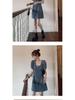 Sommer 2025 Damen Spitzen-Denim-Kurzkleid - Altersreduzierendes Design, Schlankmachende Bauchkontrolle, Schlanker Stil