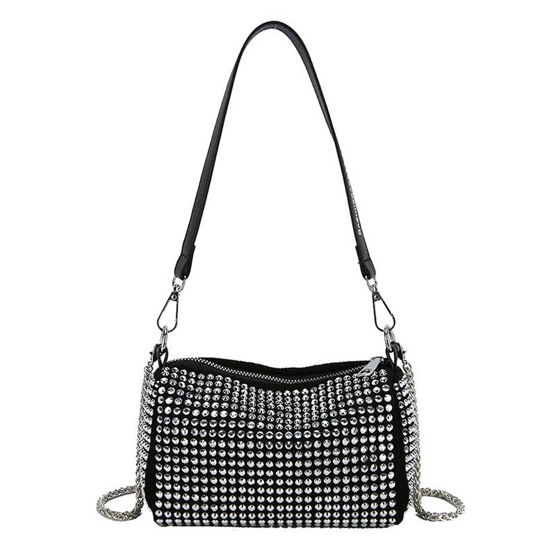 Luxury Bright Rhinestone Shoulder Bag Ins Style Crossbody Bag Fashionable Versatile Handbag Armpit Bags For Women Girls Gift