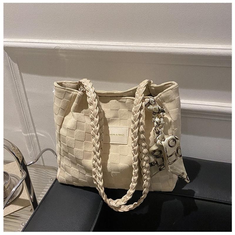 Autumn and Winter New Large-capacity Bag Women's Casual Foreign-style Canvas Shoulder Bag 2024 Texture Class Commuter Tote Bag