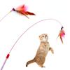 1PCS Metal Wire Funny Cat Stick Cat Toy Pet Toy with Feather Bell Funny Cat Rod Pet Supplies
