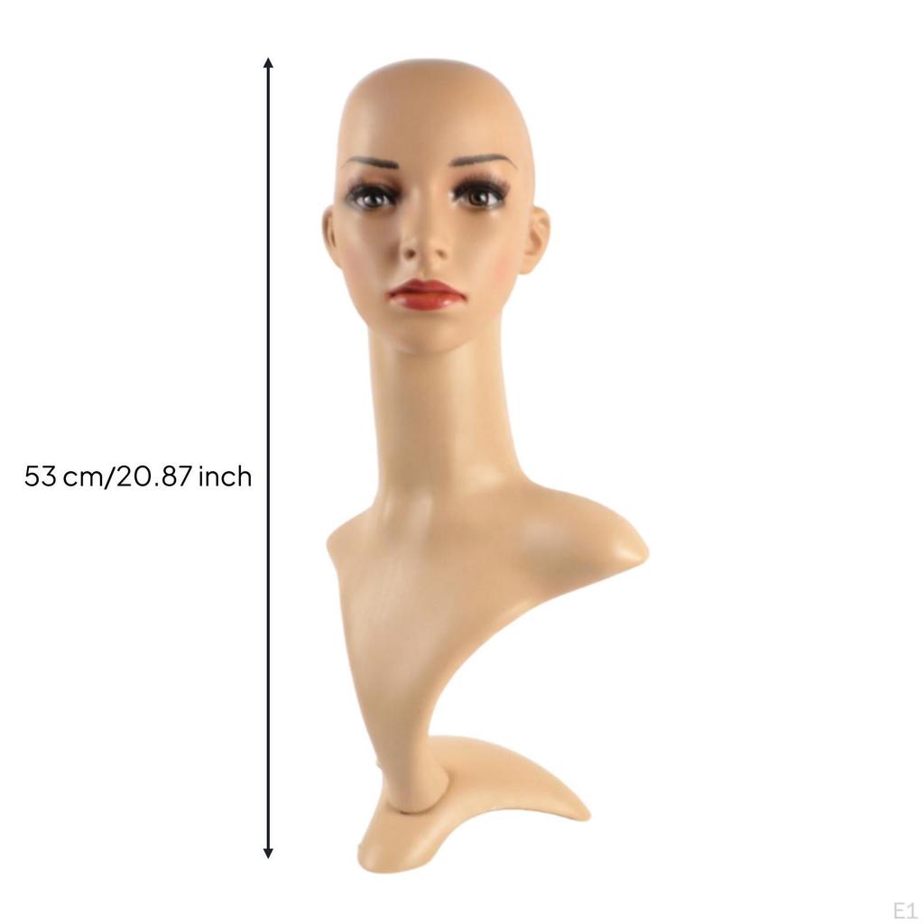 Female Mannequin Head SkinTone Finish PVC Detachable