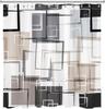 Moderner Geometrischer Duschvorhang Braun Schwarz Und Weiß Abstrakter Geometrischer Duschvorhang Für Badezimmer Modern Minimalistisches Bad