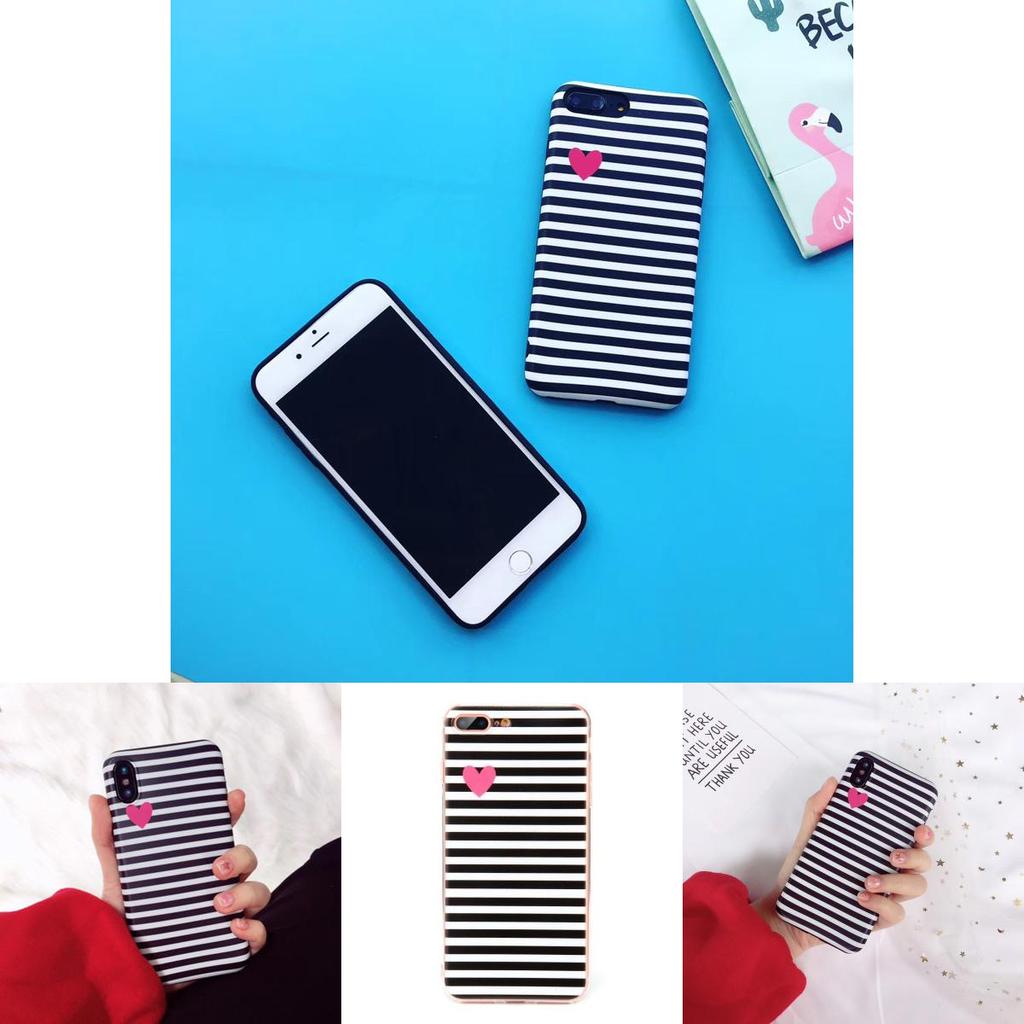 Blackwhite Slim Ultra Stripe Silicone Tpu Phone Case Cover For Iphone X 8 Plus