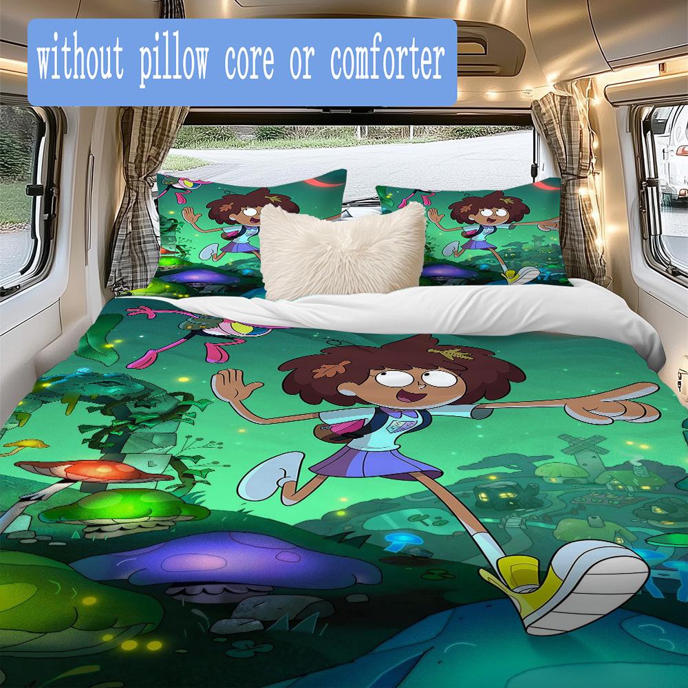 Amphibia Pattern Bedding,Quilt Set Quilt Cover Pillowcase Home Birthday Gift (1*duvet cover+2*pillowcase,without core)XSJT0917101