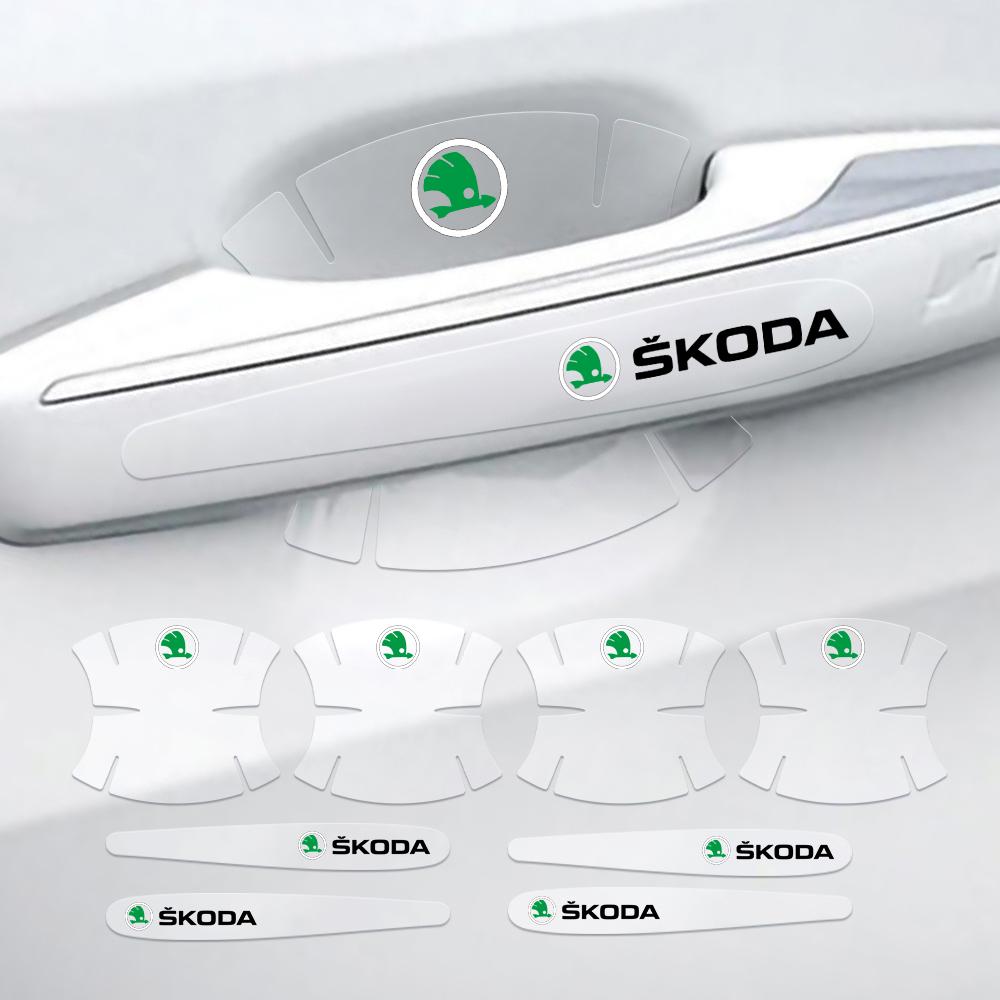 XNHX9 Car Door Handle Anti-wear Transparent Protective Sticker Auto Accessories For Skoda Octavia A5 A7 A2 Rapid Fabia Superb Kodiaq