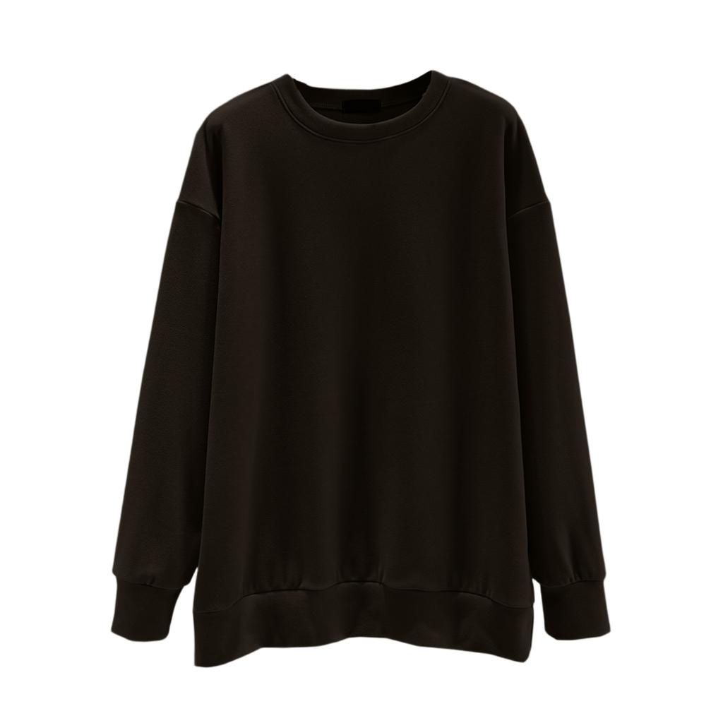 Ladies' Loose Comfortable Casual Fashionable And Warm Underwear With Seamless Round Neck And Thick Velvet Top