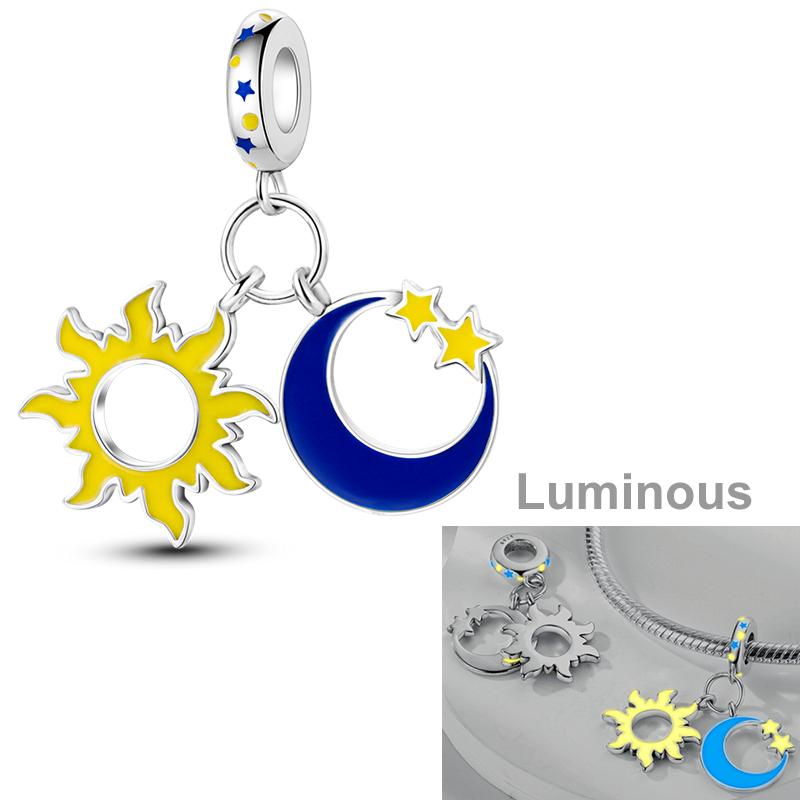 Authentic Accessories Bracelets Genuine Genuine Copper Moon Decorative Charms Bead Elements Inlaid Zirconium Luna Cat Dangle Pendants Jewelry