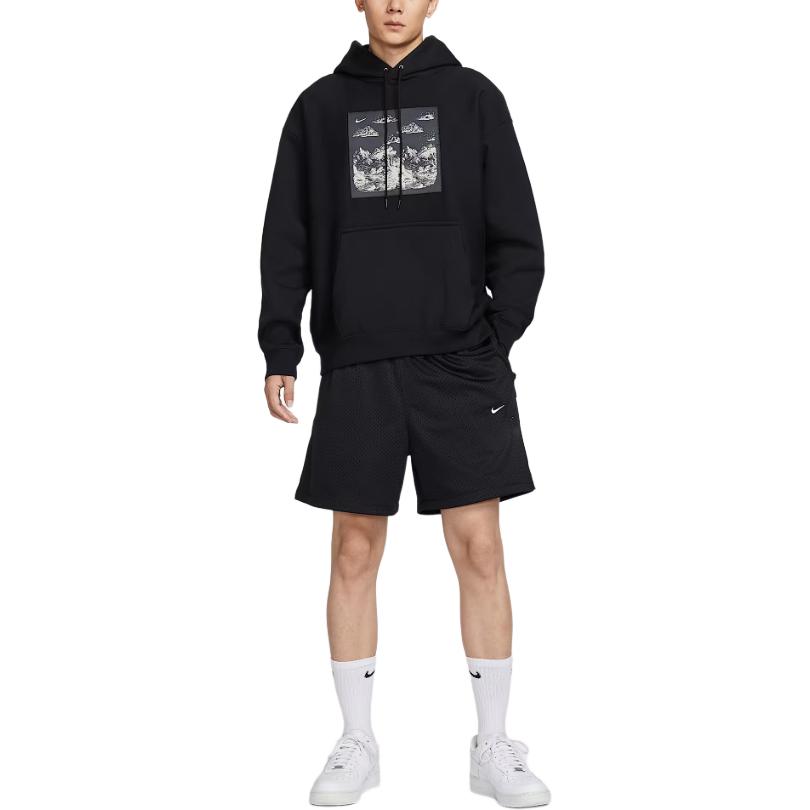 Nike Sportswear Men's Black Graphic Print Hooded Sweatshirt HV4115-010