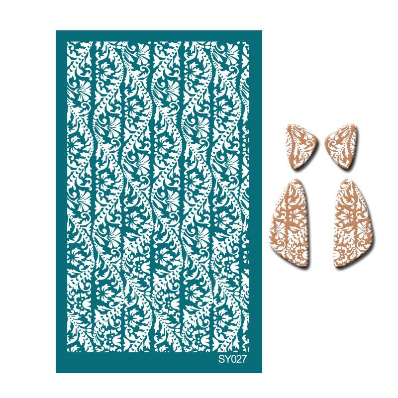 Polymer Clay Silk Screen Stencils Reusable Silkscreen Print Kit for Printing Clay Stamps Jewelry Earrings Decoration Template