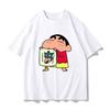 2025 New Shin Chan Crayon Printed Summer T-shirt Cotton Japanese Cartoon Women T-shirt Short Sleeve Round Neck Loose T-shirt Top
