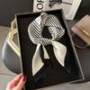 New Striped Silk Scarf Simulation Silk Small Square Scarf Simple Fashion Professional Scarf Silk Scarf Square Scarf High-end Matching