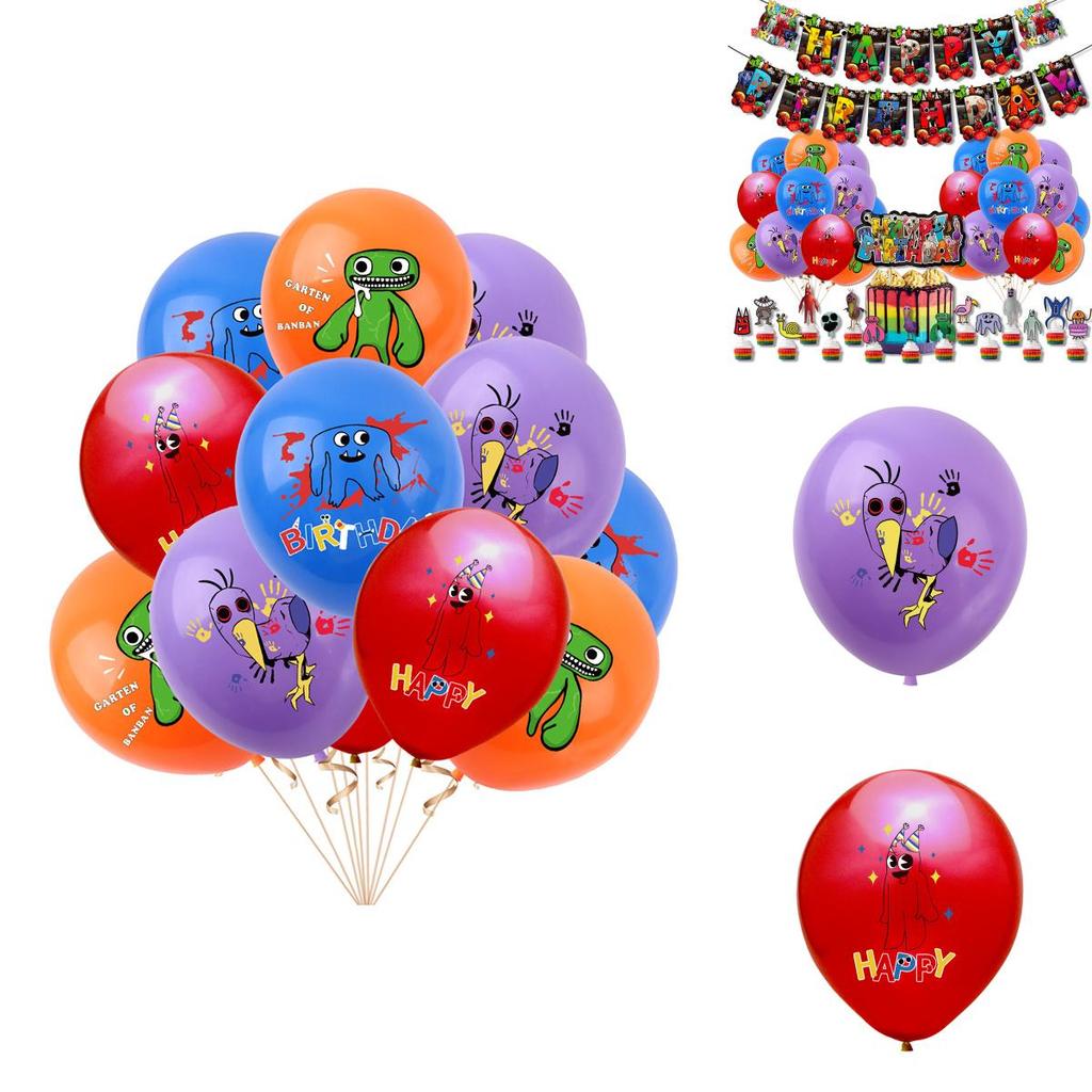 Garten Of Banban Birthday Party Decoration Set With Balloon Banner And Inserted Balloons