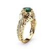 Huitan Vintage Gold-color Hollow Ring For Women Fashion Female AAA Cubic Zirconia Jewelry Luxury Prong Setting Engagement Ring