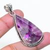 Natural Sage Amethyst Gemstone 925 Sterling Silver Jewelry Pendant 2.17" AP-15394