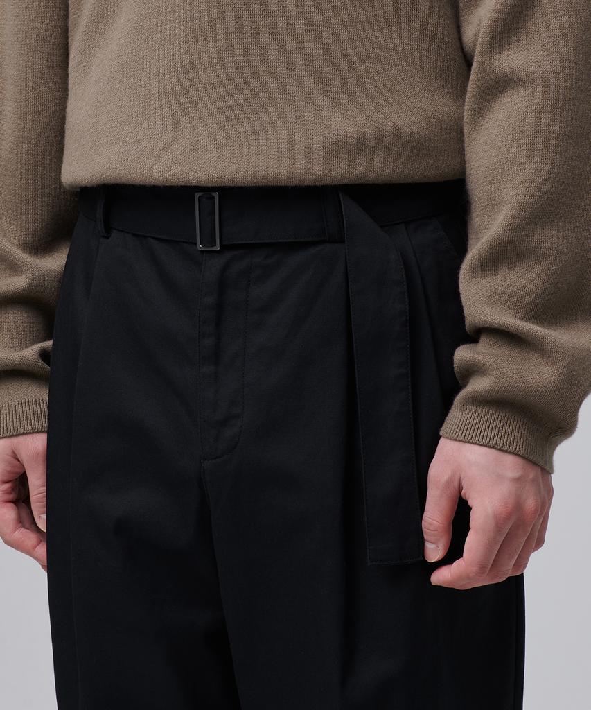 MUSINSA STANDARD Semi-Balloon Belted Chino Pants [Black]