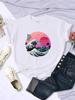Ukiyo E Style Big Wave Female Short Sleeve Breathable Casual T-Shirts Fashion Summer Trend Top Soft All-math Womens Tee Clothing