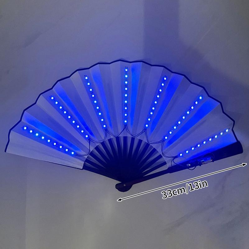 Led Bruiloft Handwaaier Opvouwbare Waaijer Voor Vrouwen Lichtgevende Danswaaier Rave Feestwaaier Lichtgevend in het Donker Waaijer Met Licht Abanicos Para Boda