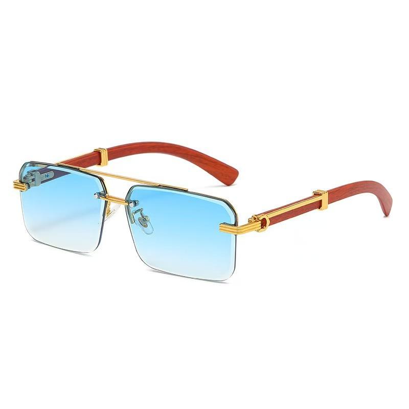 New Sunglasses Trendy Double Beam Trimmed Sunglasses Square Glasses