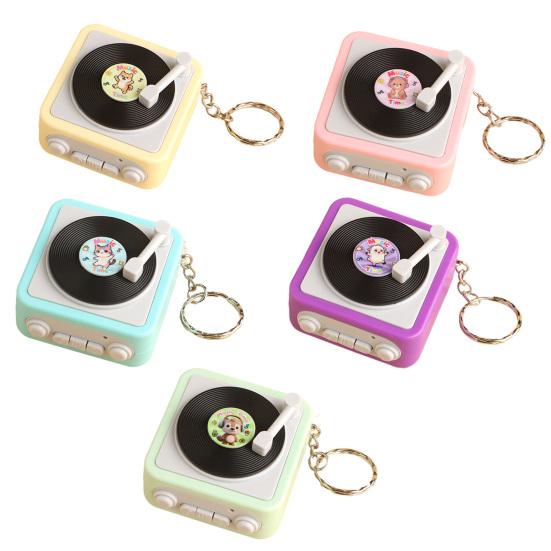 Mini Gramophone Keychain Charm Retro Gramophone Pendant with Recording Music Playback Function Cute Bag Charm for Backpack Fun Gift Idea