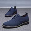 Men Suede Shoes Lace Up Blue Oxford Shoes for Men Flats Fashion Sneakers Autumn Breathable Comfortable Casual Shoes