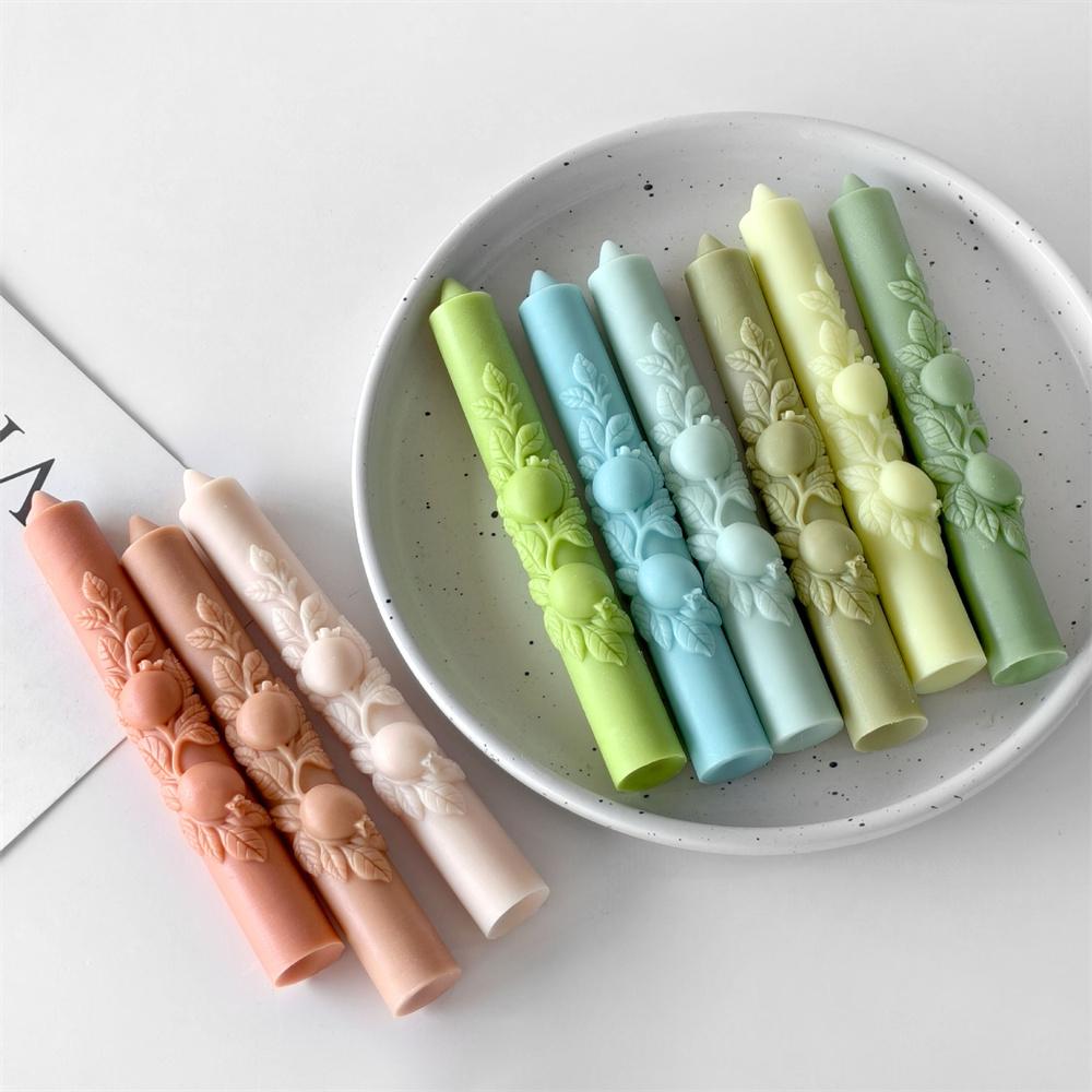 DIY Pomegranate Relief Long Rod Silicone Candle Mold Handmade Aroma Candle Molds Long Pole Soy Wax Candle Making Supplies