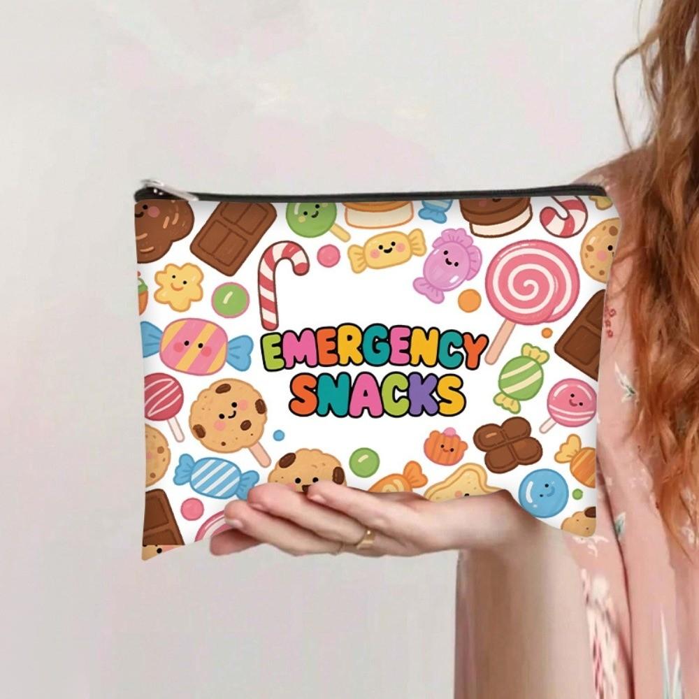 Canvas Cosmetic Bag Zipper Closure Cable Organizer Bag New Makeups Organizer for Office