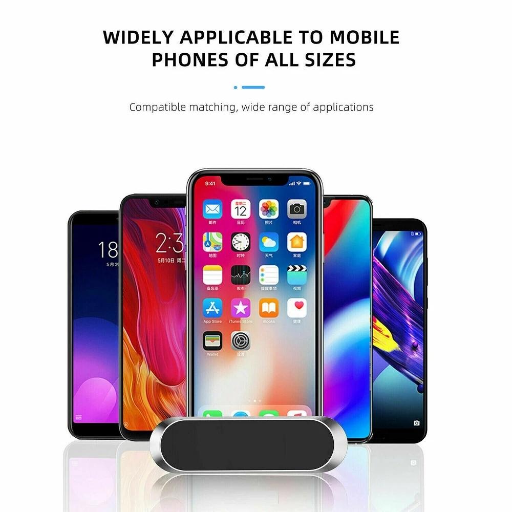 Xiaomi Magnetic Car Phone Holder Rotatable Mini Strip Shape Stand Metal Strong Magnet GPS Car Mount for iPhone 16 Xiaomi Huawei Samsung