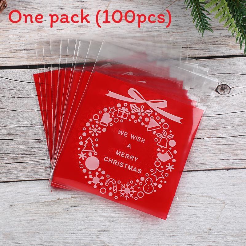 Kerstcadeauzakjes met zelfklevende sluiting voor kerstkoekjes en -snoepjes