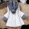 Women's Winter Warm Faux Fur Coats Women's Fleece Thickened Long Coats Fur Collar Outdoor Warm Coats