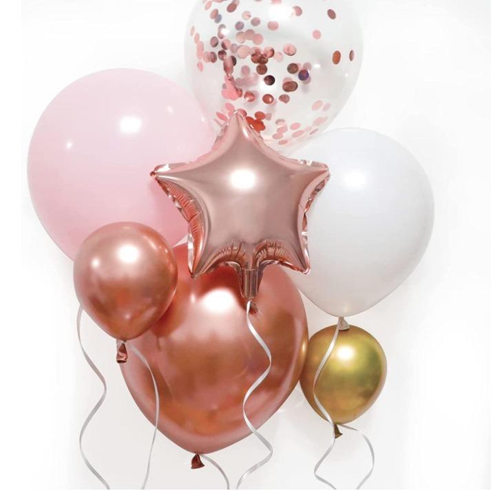 140 Piece Rose Gold Balloon Wreath Arch Kit With Pink Gold White Balloon For Graduation Birthday