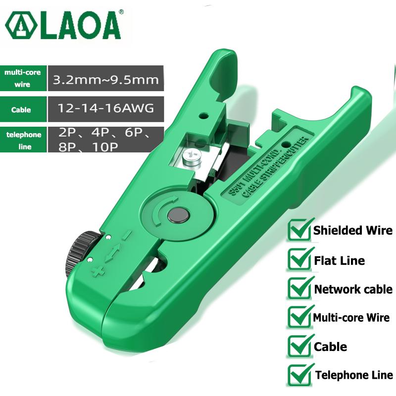 LAOA Mini Multifunctional Wire Stripper 3.2-9.5mm Adjustable Network Stripping Wire Cable Cutter Tools