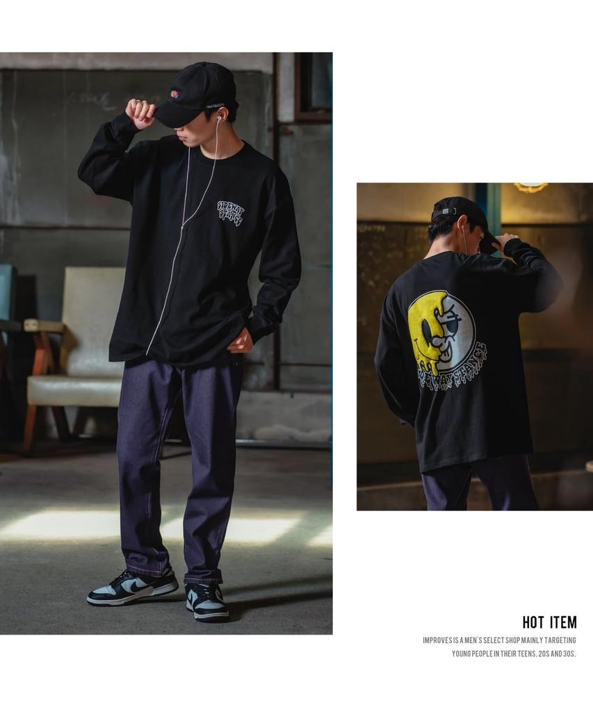 [IMPROVES] [SIDEWAYSTANCE] Drip Smiley Long Sleeve T-Shirt