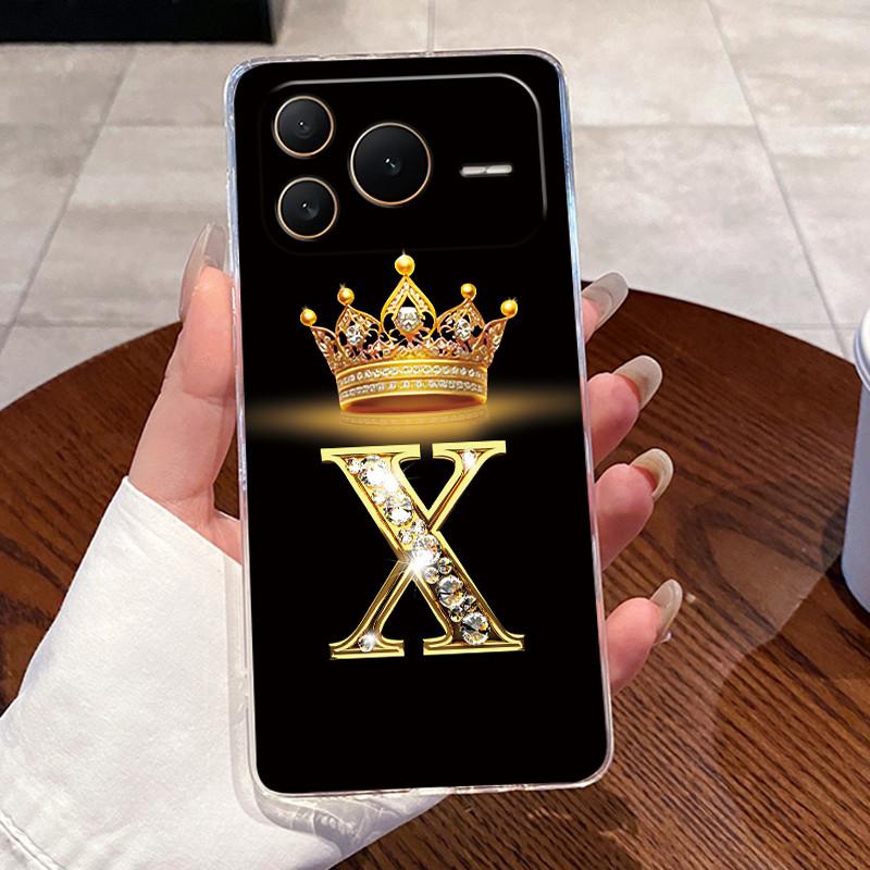 Crystal Diamond Letter Crown Couple Phone Case For Honor Power2 Transparent TPU Shockproof Soft Casing For Honor Power2 Shell