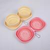 Collapsible Dog Dual Bowls 2-in-1 Silicone Travel Pet Food And Water Bowl with Carabiner Clip for Travel Camping Hiking