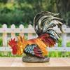 Resin Rooster Figurine Indoor Outdoor Colorful Statue Rooster Figure Model Garden Sculpture Desktop Decoration