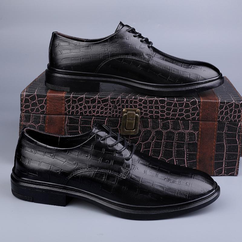 Genuine Leather Mens Shoes Business Dress Shoes Luxury Brand Oxford Shoes High Quality Casual Shoes Footwear Formal Gents Shoes