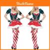 Sexy Green Velvet Santa's Helper Elf Xmas Party Costume With Faux Fur Accents